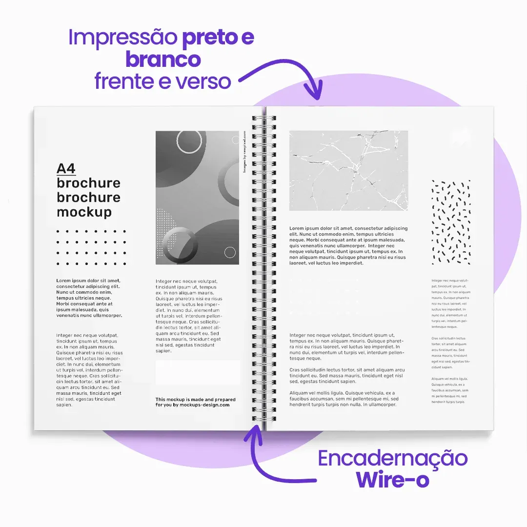 Apostila Capa Dura A5 15x21cm Páginas coloridas Offset 90g 3