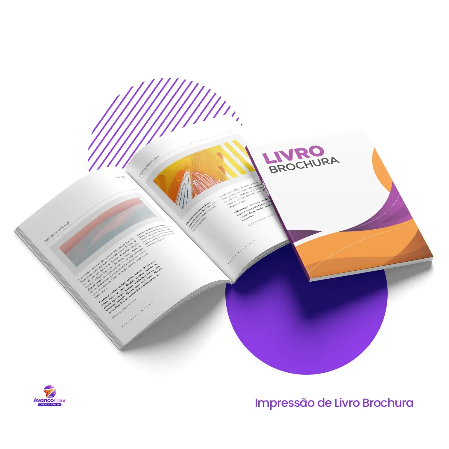 Livro Brochura A5 15x21cm Páginas Offset 90g c/ orelha